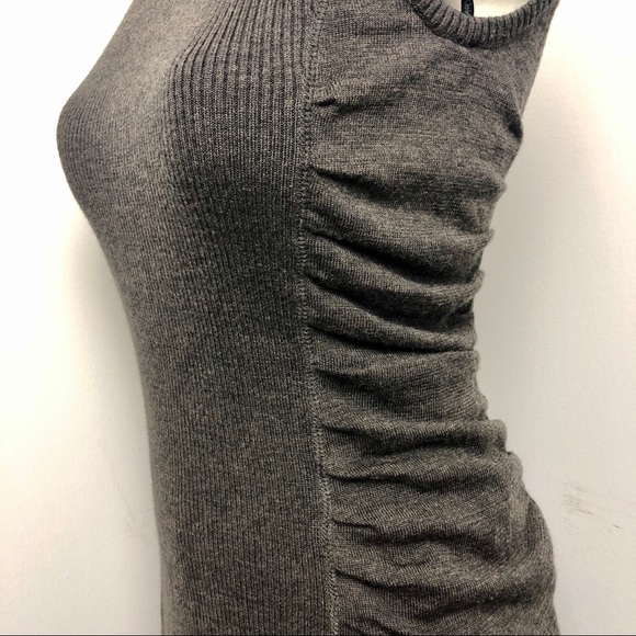 CK • Brown Ribbed Sleeveless Wool Blend Dress M - Picture 4 of 7